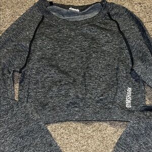 Gymshark Women's Charcoal Crop Top Longsleeve